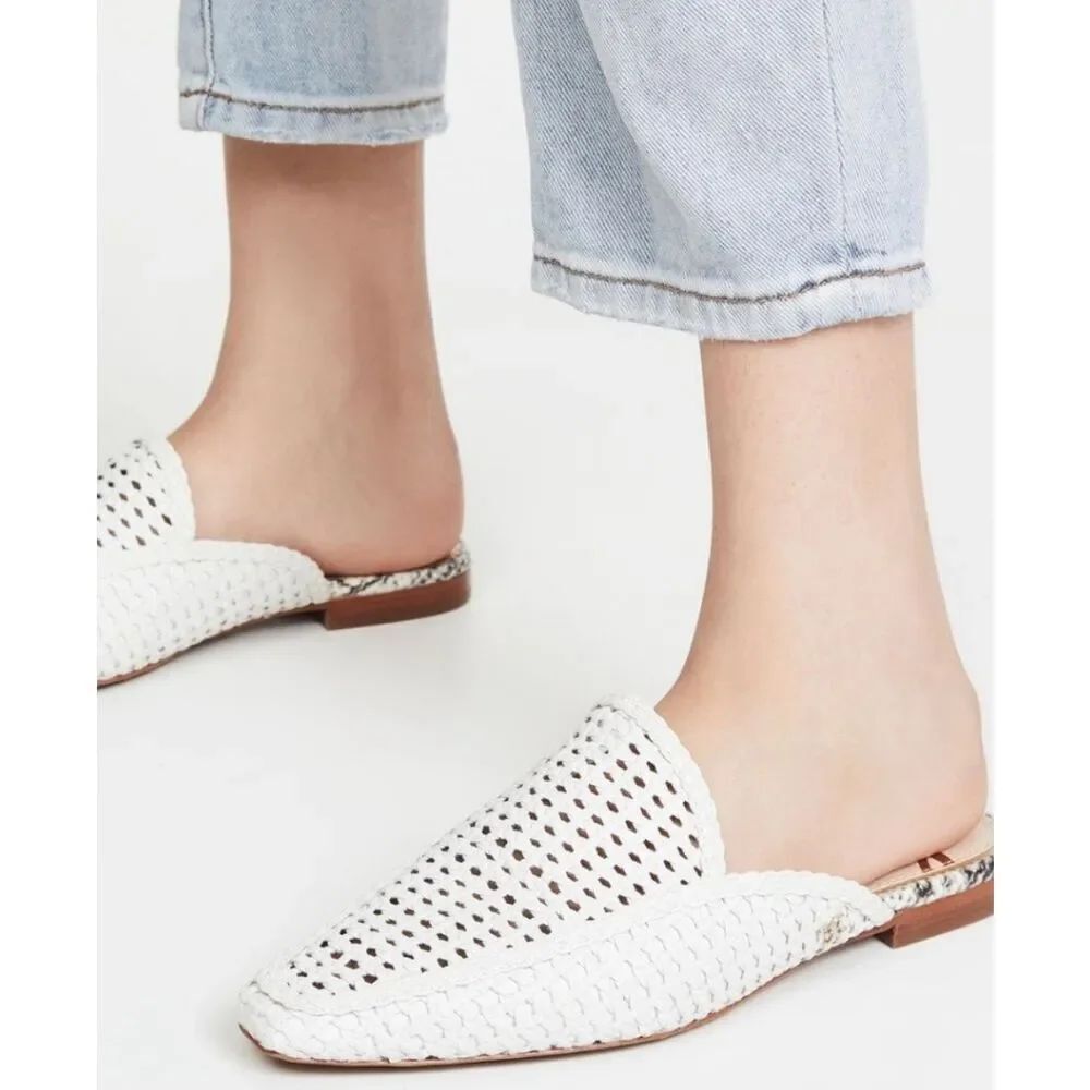 Sam Edelman Woven Elva Mules | White/Cream in 6